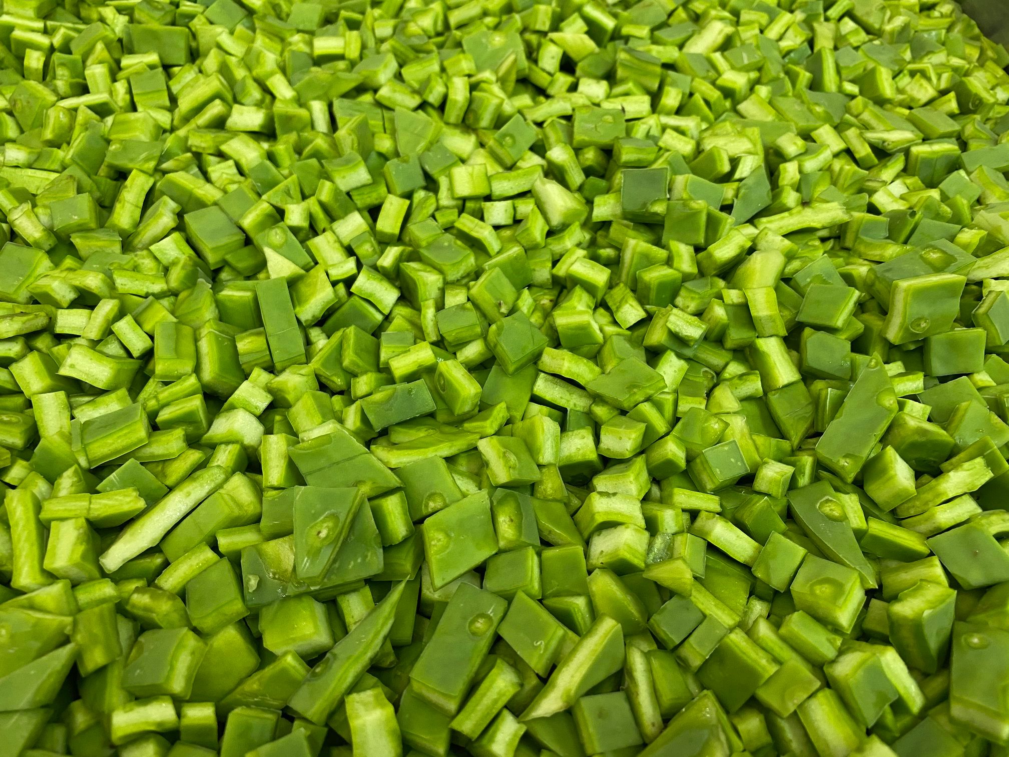 Nopal picado en cubos